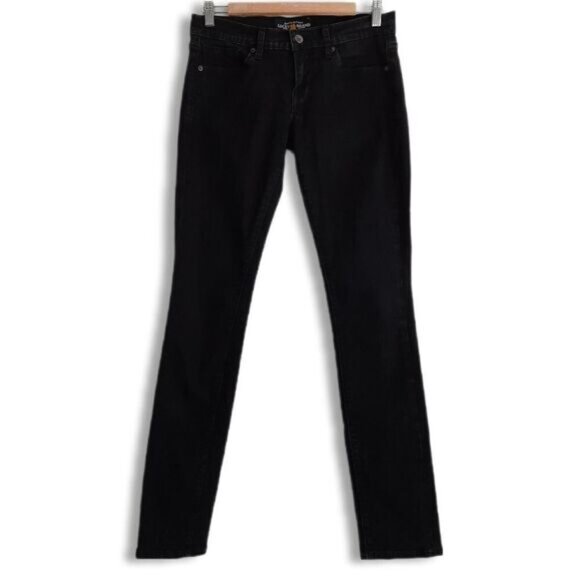 LUCKY BRAND Charlie Skinny Long Mid-rise Black Jeans Sz 6 / 28 - Picture 1 of 13
